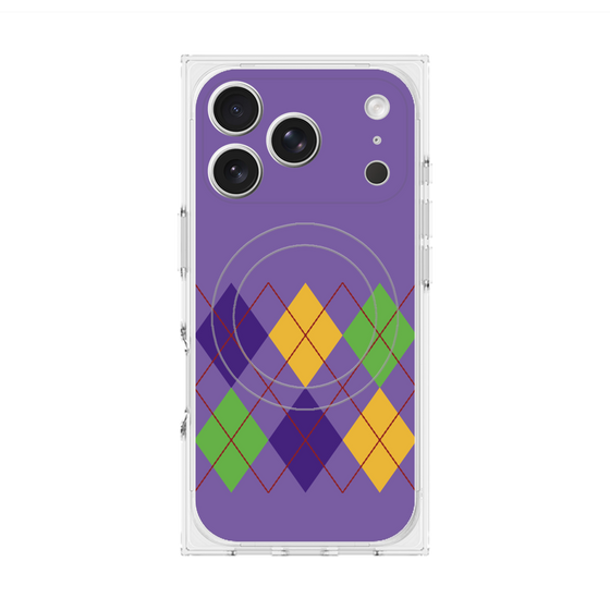 Premium Square Case with MagSafe［ Nordic Argyle - Purple ］