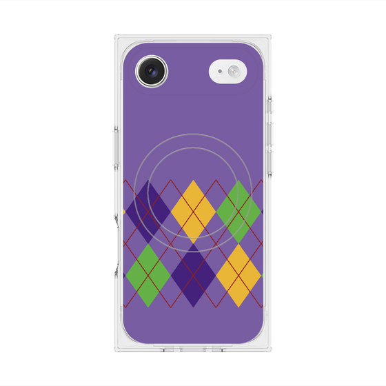 Premium Square Case with MagSafe［ Nordic Argyle - Purple ］
