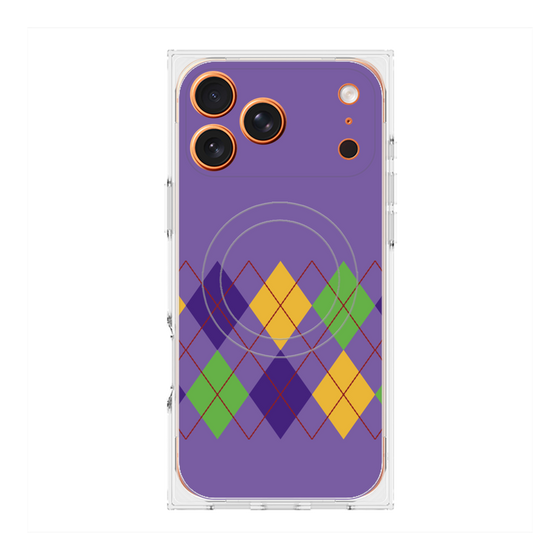 Premium Square Case with MagSafe［ Nordic Argyle - Purple ］
