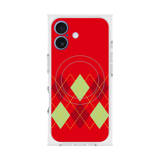 Premium Square Case with MagSafe［ Nordic Argyle - Red ］