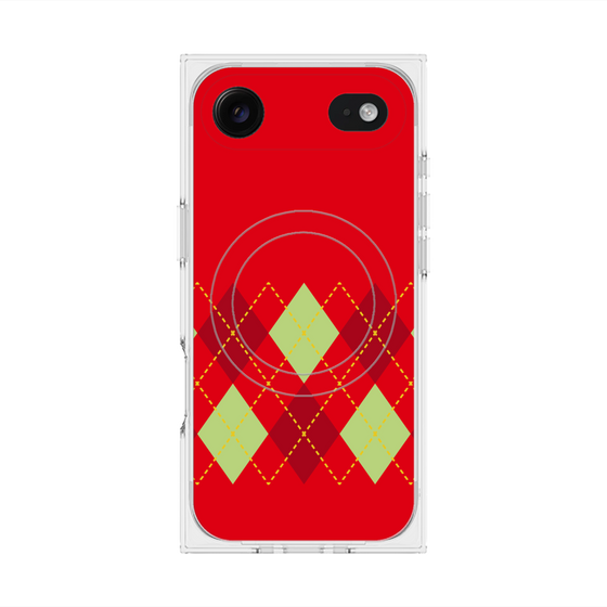 Premium Square Case with MagSafe［ Nordic Argyle - Red ］