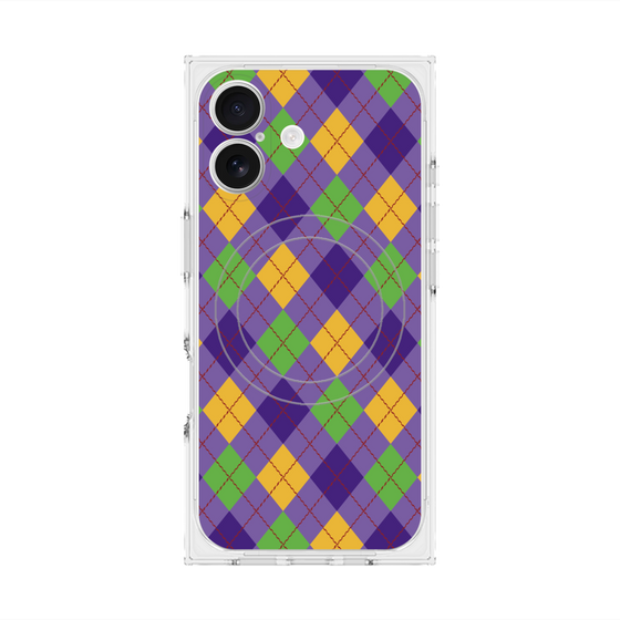 Premium Square Case with MagSafe［ Argyle - Purple ］