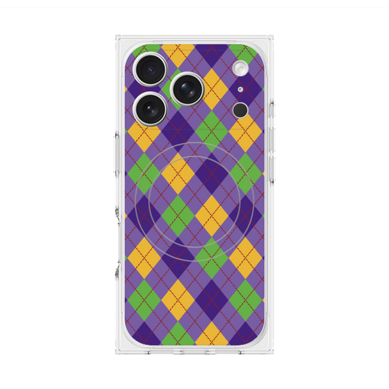Premium Square Case with MagSafe［ Argyle - Purple ］