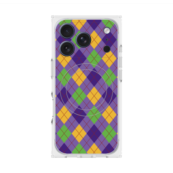 Premium Square Case with MagSafe［ Argyle - Purple ］