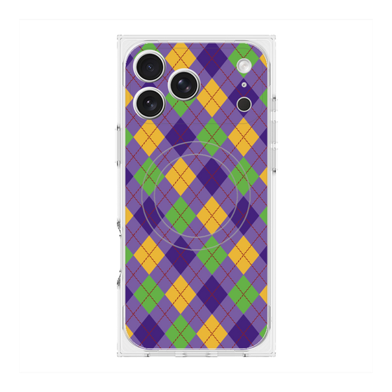 Premium Square Case with MagSafe［ Argyle - Purple ］