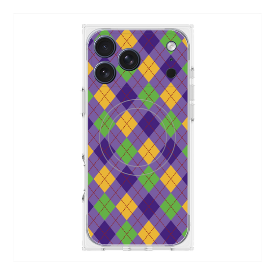 Premium Square Case with MagSafe［ Argyle - Purple ］