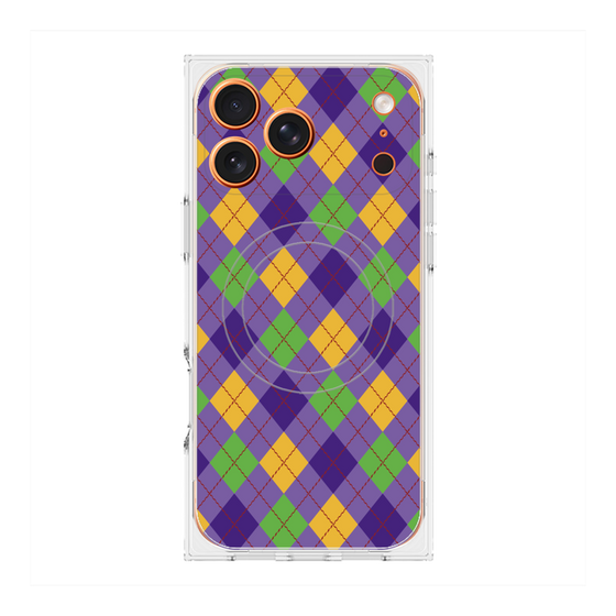 Premium Square Case with MagSafe［ Argyle - Purple ］