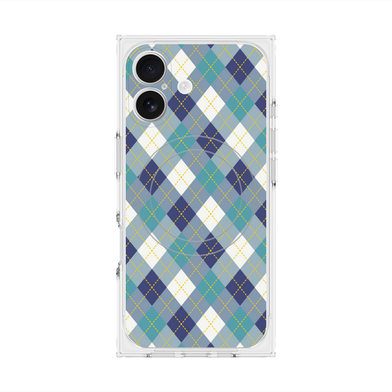 Premium Square Case with MagSafe［ Argyle - Blue ］