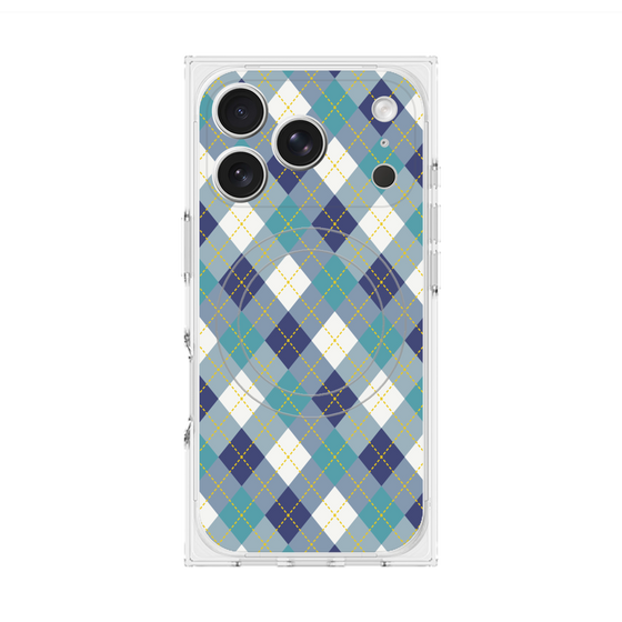 Premium Square Case with MagSafe［ Argyle - Blue ］