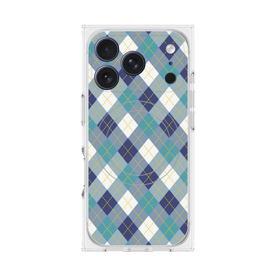 Premium Square Case with MagSafe［ Argyle - Blue ］