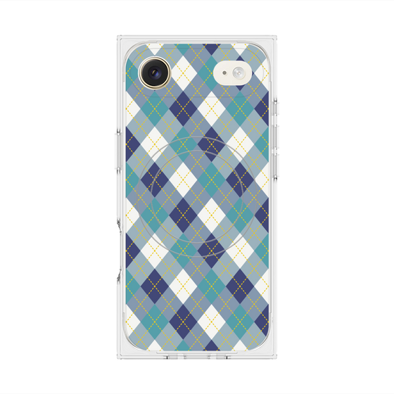 Premium Square Case with MagSafe［ Argyle - Blue ］