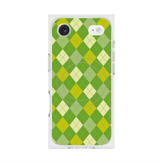 Premium Square Case with MagSafe［ Argyle - Green ］