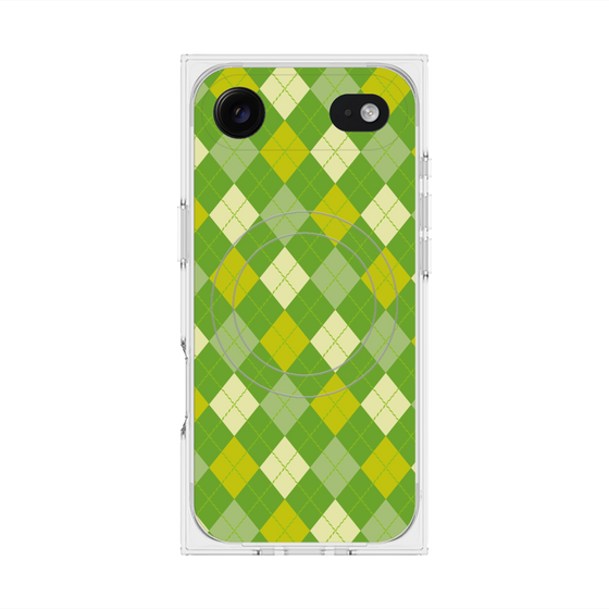 Premium Square Case with MagSafe［ Argyle - Green ］