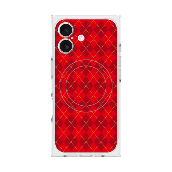 Premium Square Case with MagSafe［ Argyle - Red ］