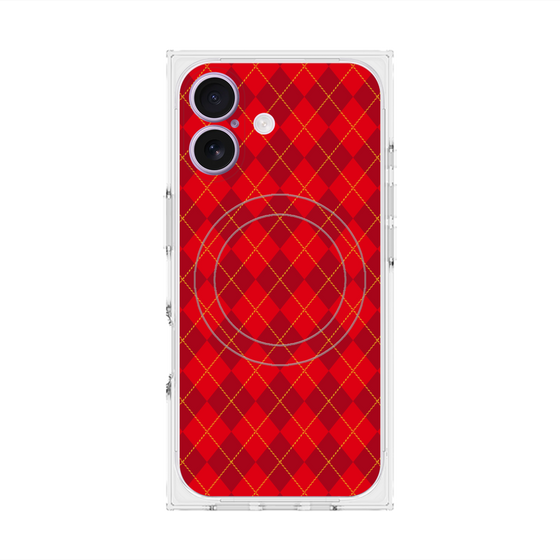 Premium Square Case with MagSafe［ Argyle - Red ］