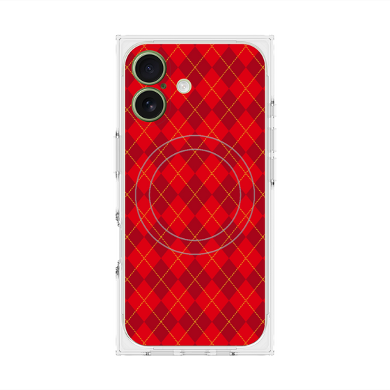 Premium Square Case with MagSafe［ Argyle - Red ］