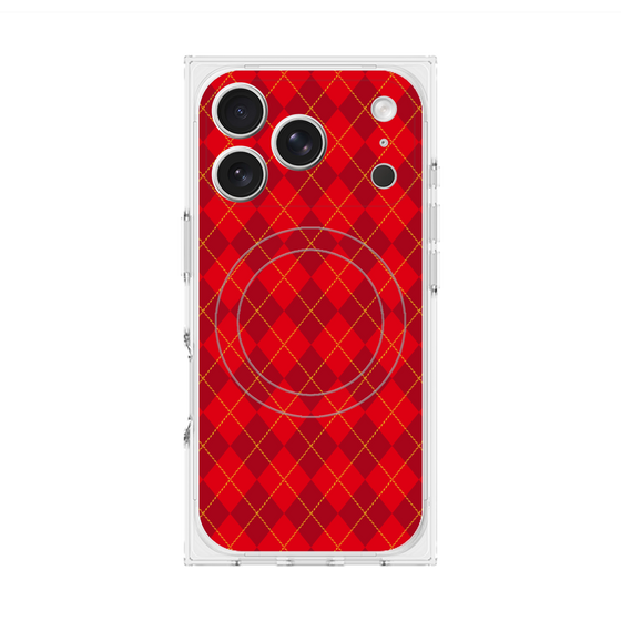 Premium Square Case with MagSafe［ Argyle - Red ］