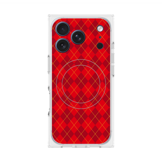 Premium Square Case with MagSafe［ Argyle - Red ］