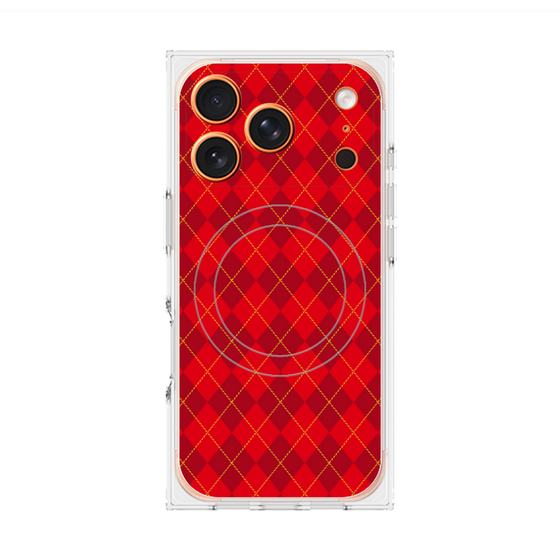 Premium Square Case with MagSafe［ Argyle - Red ］