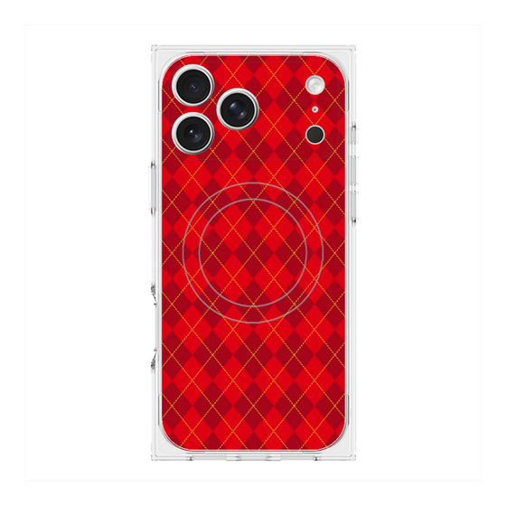 Premium Square Case with MagSafe［ Argyle - Red ］