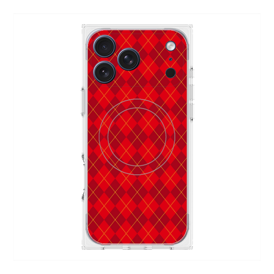 Premium Square Case with MagSafe［ Argyle - Red ］