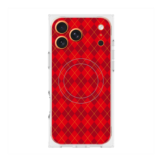 Premium Square Case with MagSafe［ Argyle - Red ］
