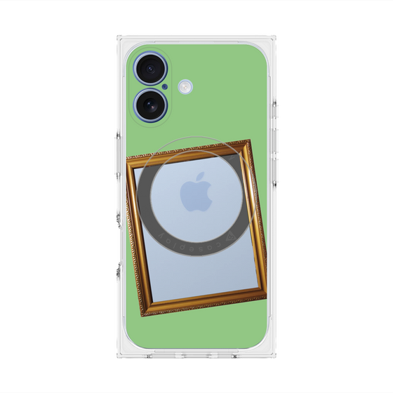 Premium Square Case with MagSafe［ Photo Frame - Light Green ］