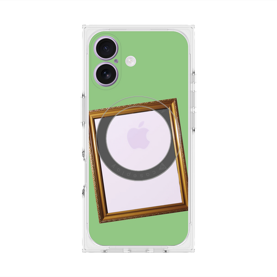 Premium Square Case with MagSafe［ Photo Frame - Light Green ］