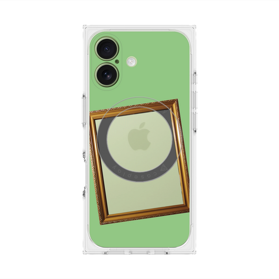Premium Square Case with MagSafe［ Photo Frame - Light Green ］