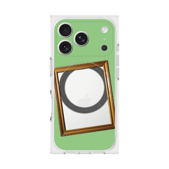 Premium Square Case with MagSafe［ Photo Frame - Light Green ］