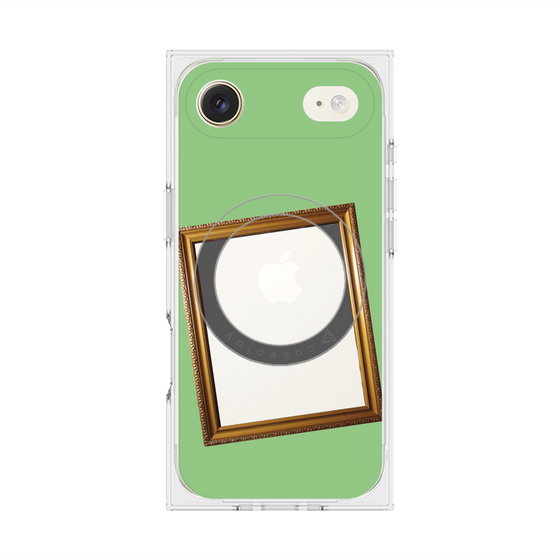 Premium Square Case with MagSafe［ Photo Frame - Light Green ］