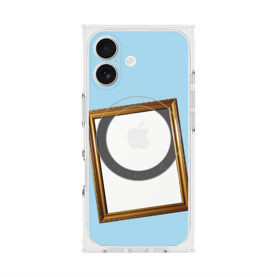 Premium Square Case with MagSafe［ Photo Frame - Light Blue ］