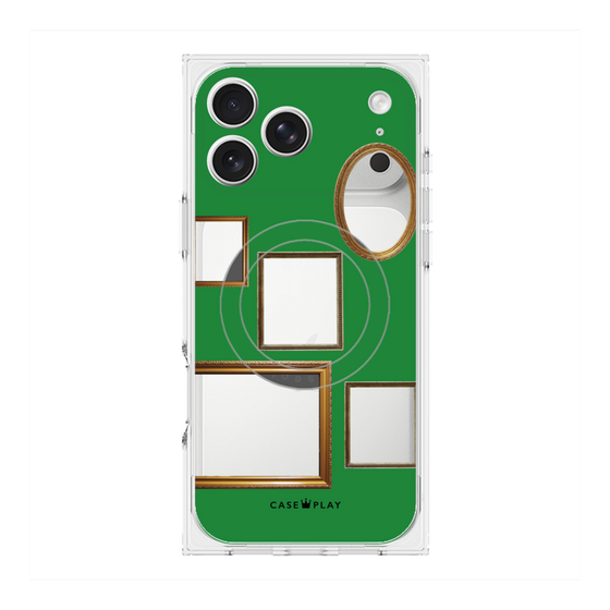 Premium Square Case with MagSafe［ Photo Frames - Green ］