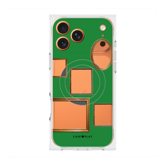 Premium Square Case with MagSafe［ Photo Frames - Green ］