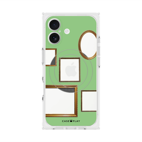 Premium Square Case with MagSafe［ Photo Frames - Light Green ］