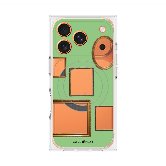 Premium Square Case with MagSafe［ Photo Frames - Light Green ］