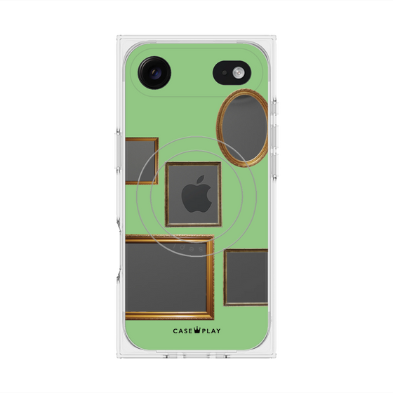 Premium Square Case with MagSafe［ Photo Frames - Light Green ］