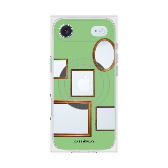 Premium Square Case with MagSafe［ Photo Frames - Light Green ］