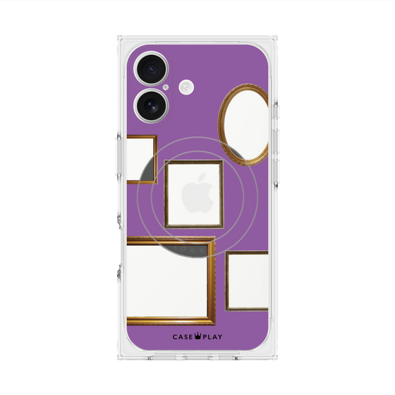 Premium Square Case with MagSafe［ Photo Frames - Purple ］