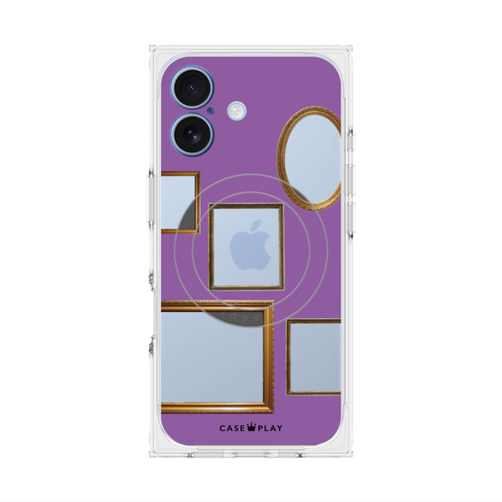 Premium Square Case with MagSafe［ Photo Frames - Purple ］