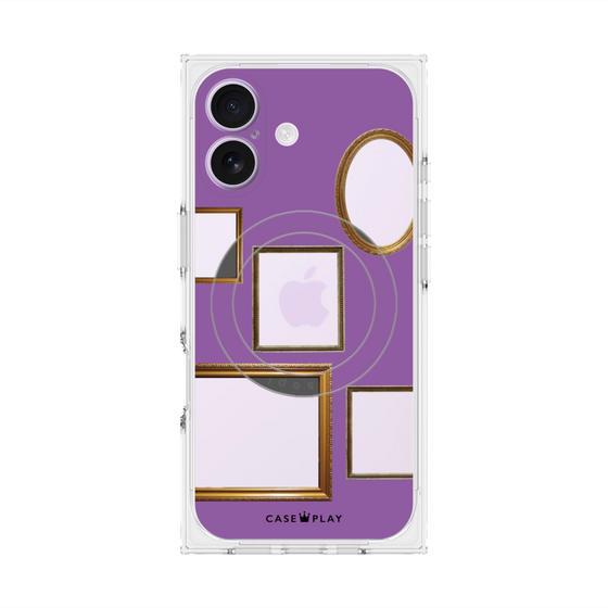 Premium Square Case with MagSafe［ Photo Frames - Purple ］