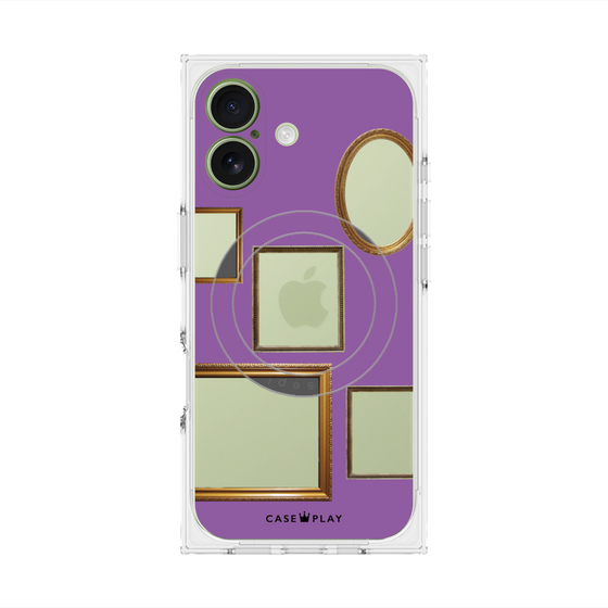 Premium Square Case with MagSafe［ Photo Frames - Purple ］