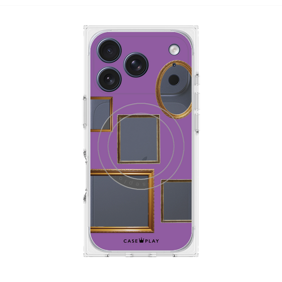 Premium Square Case with MagSafe［ Photo Frames - Purple ］