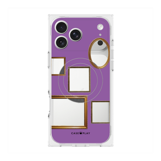 Premium Square Case with MagSafe［ Photo Frames - Purple ］