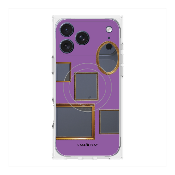 Premium Square Case with MagSafe［ Photo Frames - Purple ］