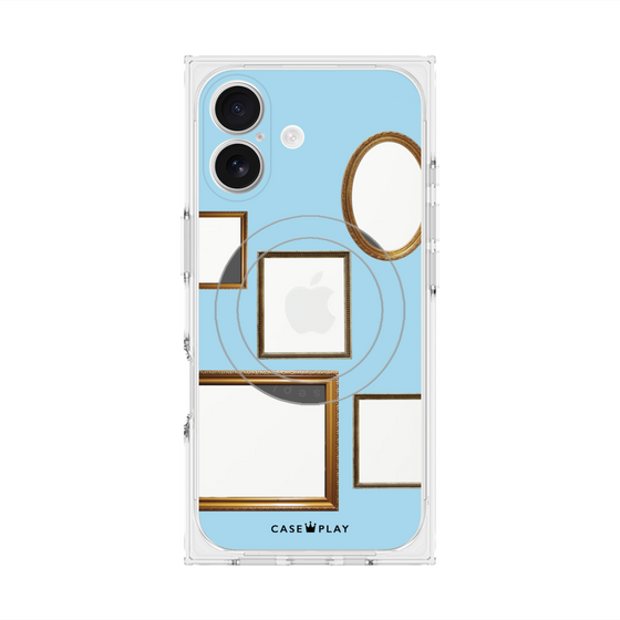 Premium Square Case with MagSafe［ Photo Frames - Light Blue ］