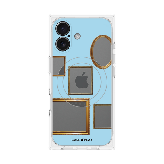 Premium Square Case with MagSafe［ Photo Frames - Light Blue ］