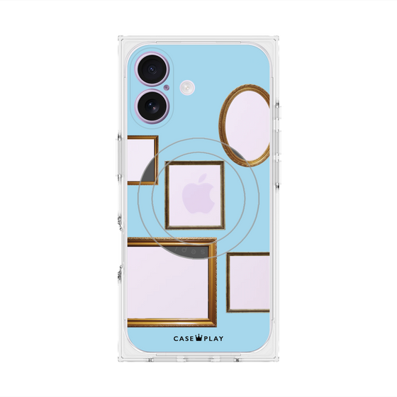 Premium Square Case with MagSafe［ Photo Frames - Light Blue ］