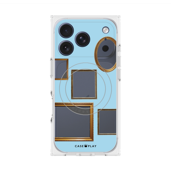 Premium Square Case with MagSafe［ Photo Frames - Light Blue ］