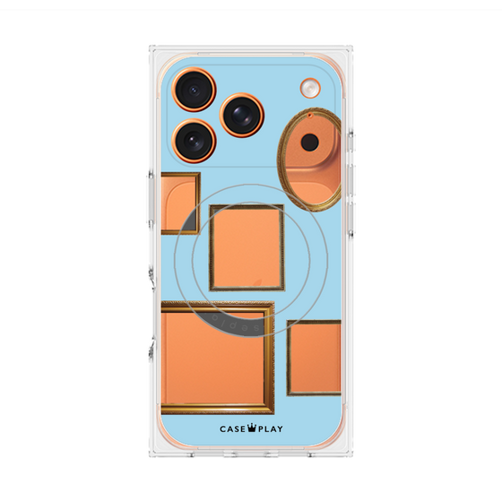 Premium Square Case with MagSafe［ Photo Frames - Light Blue ］